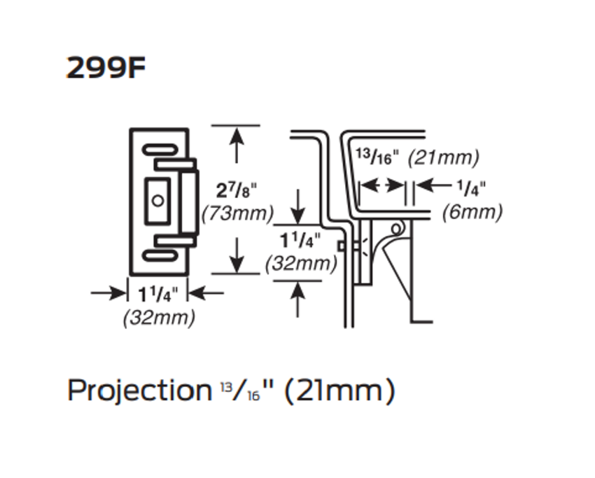Picture of 299F Rim/Vertical Rod Top Strike, Fire Rated