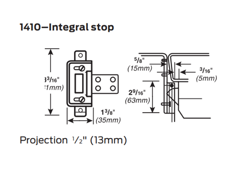 Picture of 1410 Rim Strike, Optional Panic Strike, Integral Stop