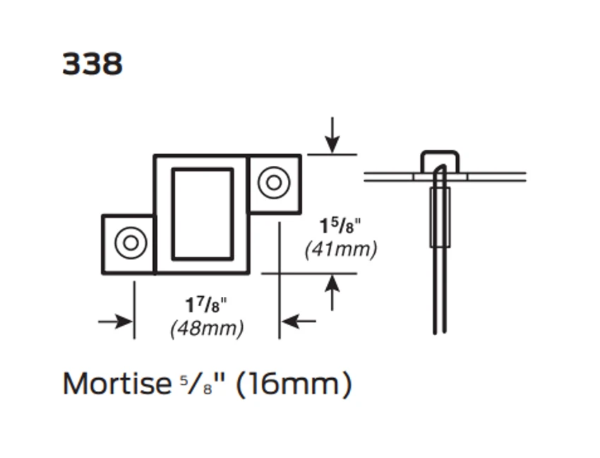 Picture of 338 Vertical Rod Top Strike, CVR Standard Strike