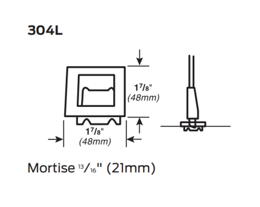 Picture of 304L Vertical Rod Bottom Strike, Standard Strike
