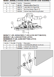 98/9949 Device Center Case Assembly & 98/9949-F LBL Fire Latch Kit