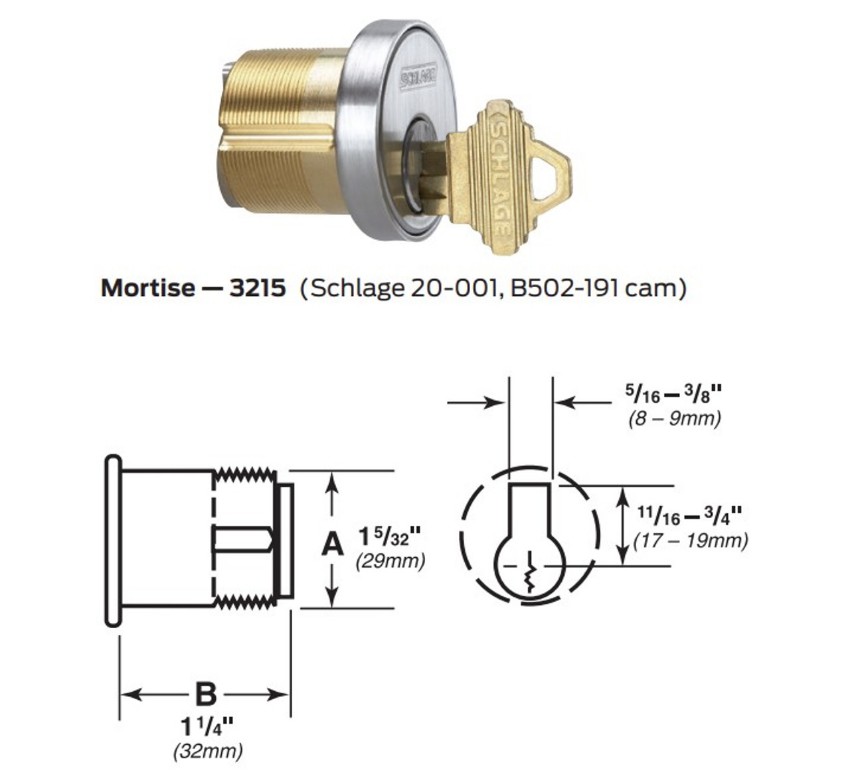 Picture of 3215 Standard Mortise Cylinder