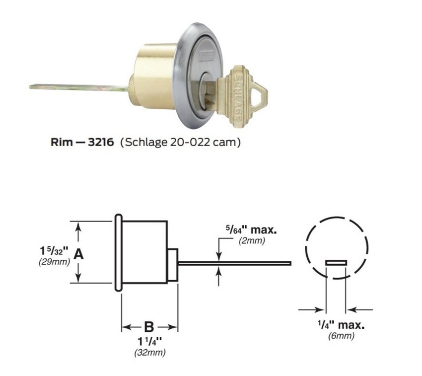 Picture of 3216 Standard Rim Cylinder