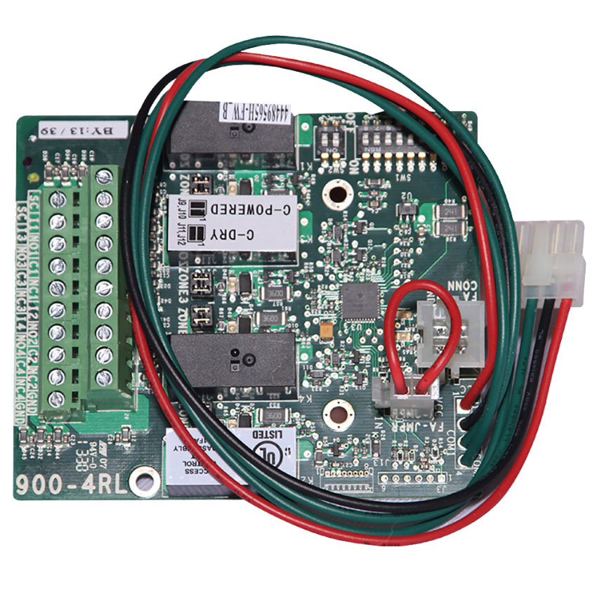 Picture of 900-4RL, 4 Relay board integrated logic for controlling security interlocks, auto operators and time delays