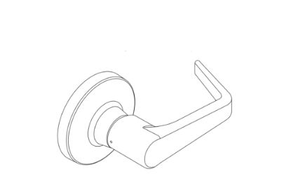 Show details for A30753-00D, T Series Closed Dane Lever, Inside, w/set screw Picture of A30753-00D, T Series Closed Dane Lever, Inside, w/set screw
