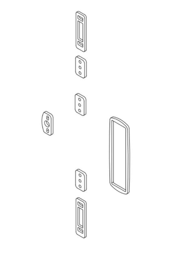 Picture of 650208, 24 Surface Vertical Device Shim Kit 1/4", > 8' up to 10' Door