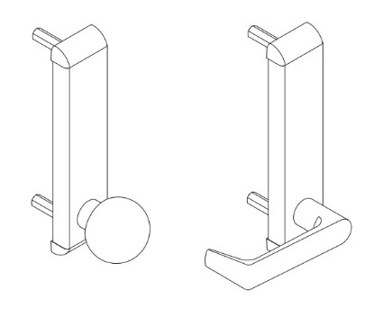 Show details for 19 Series: control trim, knob (911) and lever (912) dummy for rim and vertical device Picture of 19 Series: control trim, knob (911) and lever (912) dummy for rim and vertical device