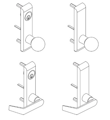 Show details for 19 Series: control trim, knob (911) and lever (912) for rim and vertical device Picture of 19 Series: control trim, knob (911) and lever (912) for rim and vertical device