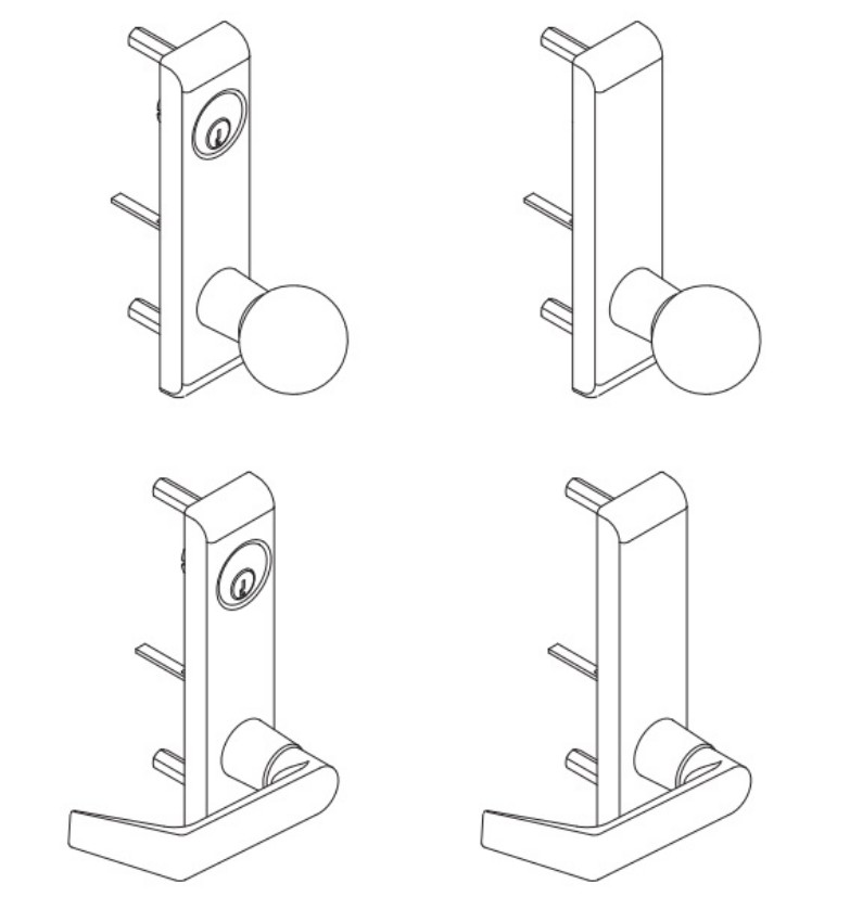 Picture of 19 Series: control trim, knob (911) and lever (912) for rim and vertical device