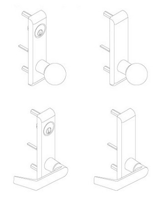 Show details for 24 Series: knob (711) and lever (712) trim—rim and vertical device Picture of 24 Series: knob (711) and lever (712) trim—rim and vertical device