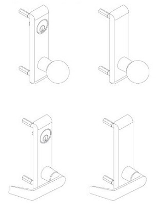 Show details for 24 Series: knob (711) and lever (712) trim—concealed device Picture of 24 Series: knob (711) and lever (712) trim—concealed device