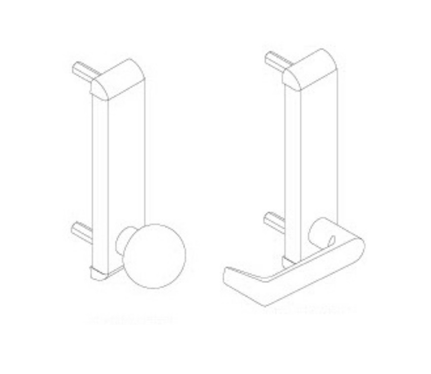 Picture of 24 Series: knob (711) and lever (712) dummy trim for rim, vertical and concealed device