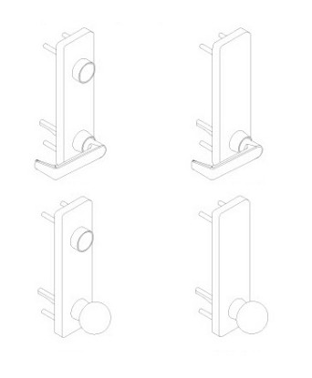 Show details for 25 Series trim: lever (510), vandal resistant (vr) lever (511), knob (513) Picture of 25 Series trim: lever (510), vandal resistant (vr) lever (511), knob (513)