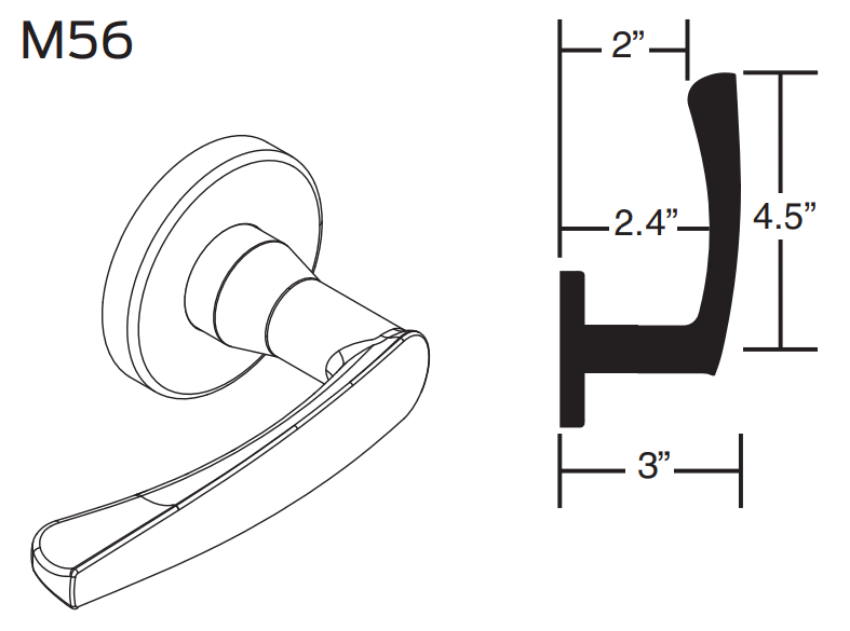 Picture of 09-402 M56 Inside Lever For L Series, M56 Lever