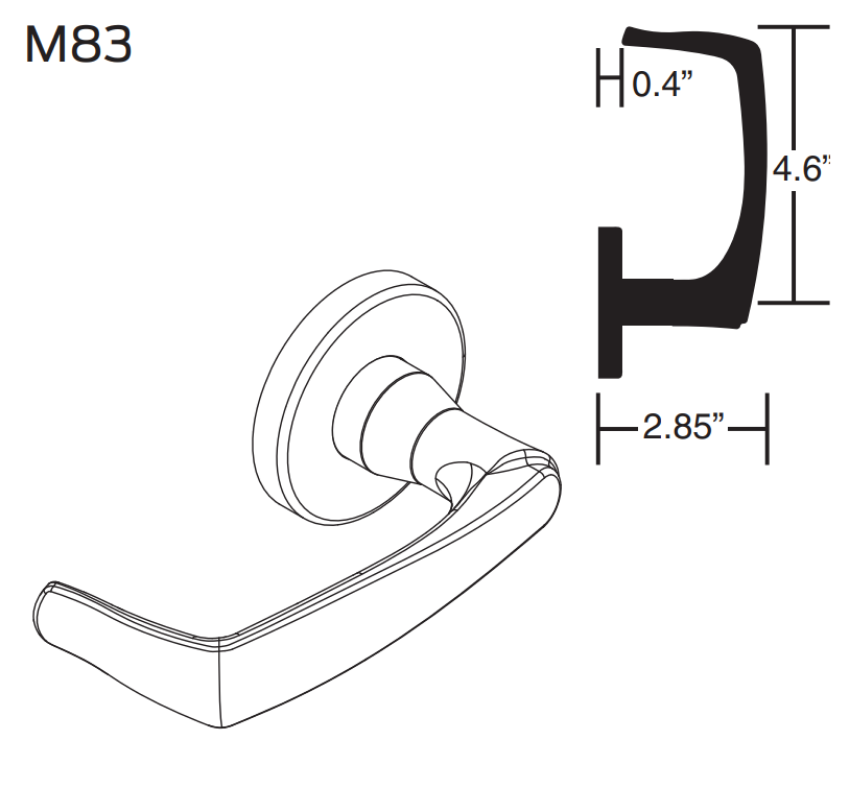 Picture of 09-402 M83 Inside Lever For L Series, M83 Lever