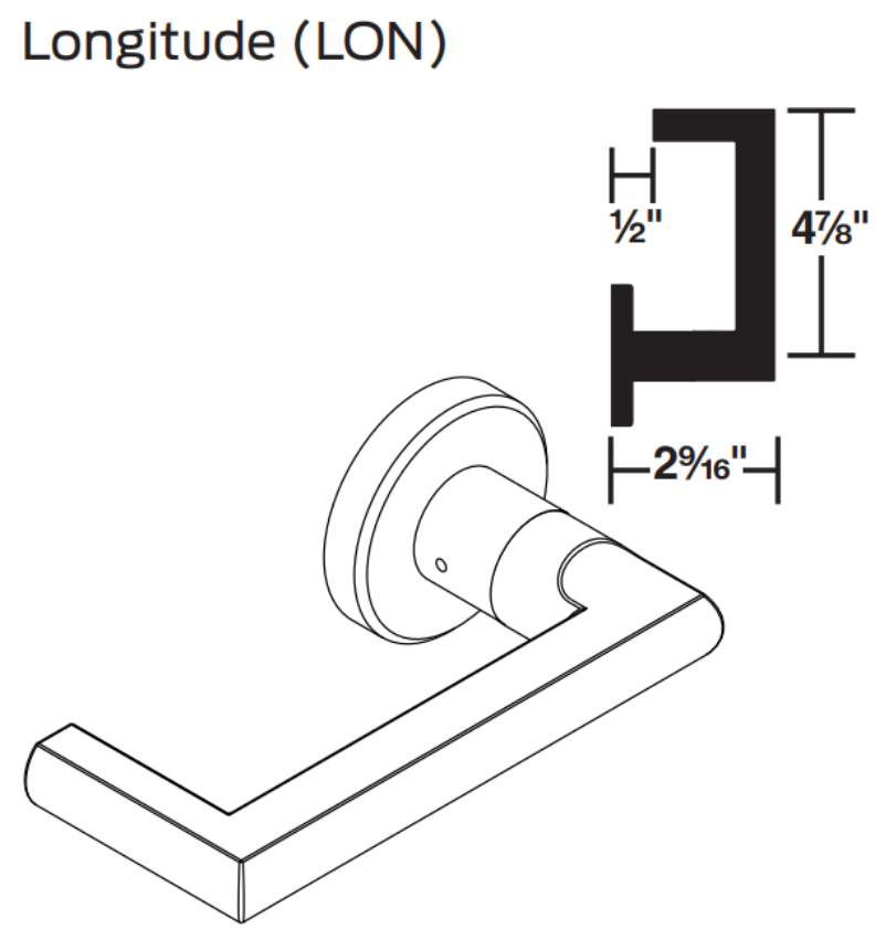 Picture of 09-506 LON Outside Lever Assembly For L Series, LON Lever