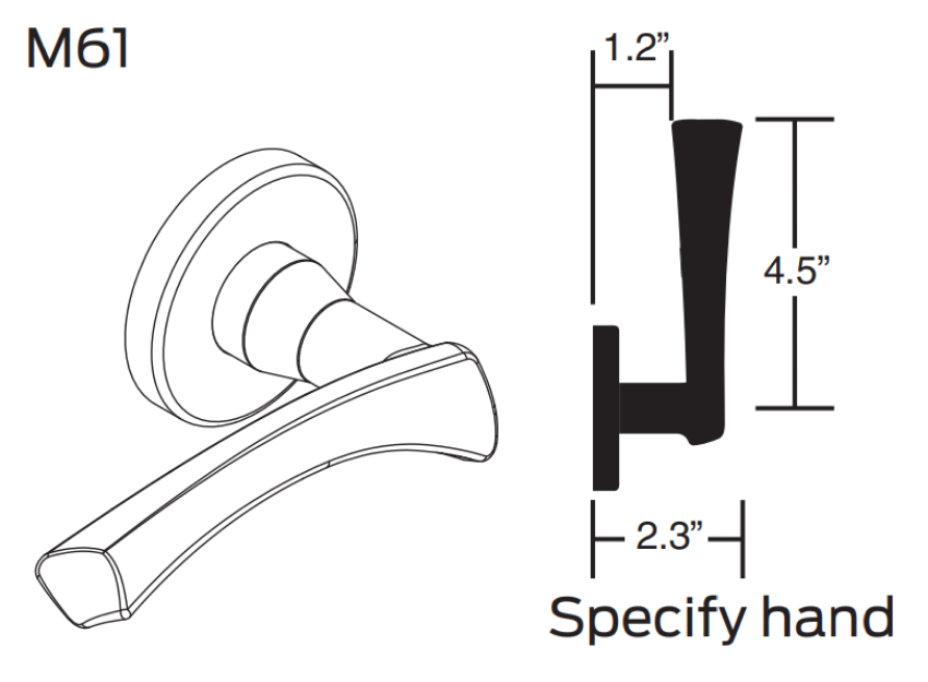 Picture of 09-506 M61 Outside Lever Assembly For L Series, M61 Lever