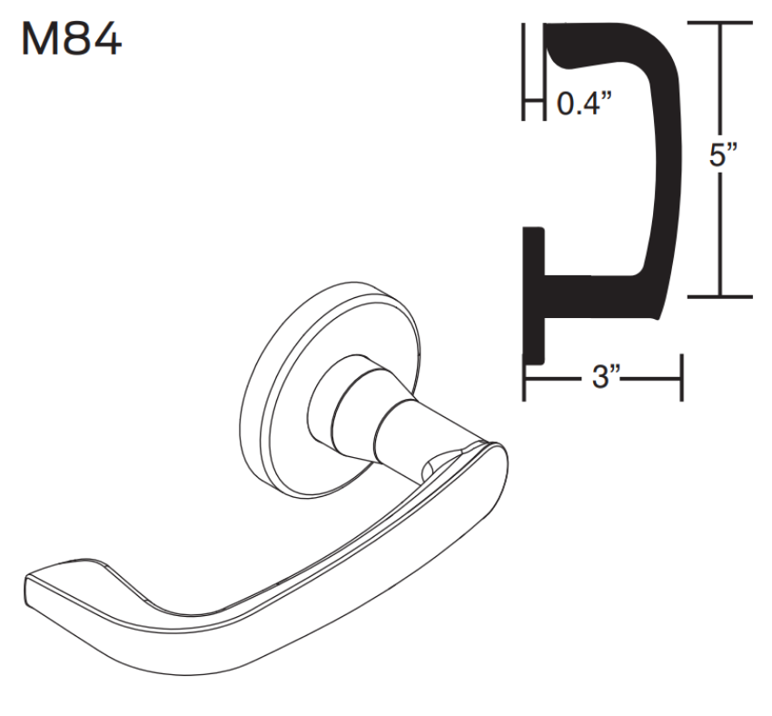 Picture of 09-506 M84 Outside Lever Assembly For L Series, M84 Lever
