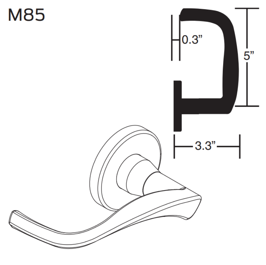 Picture of 09-506 M85 Outside Lever Assembly For L Series, M85 Lever