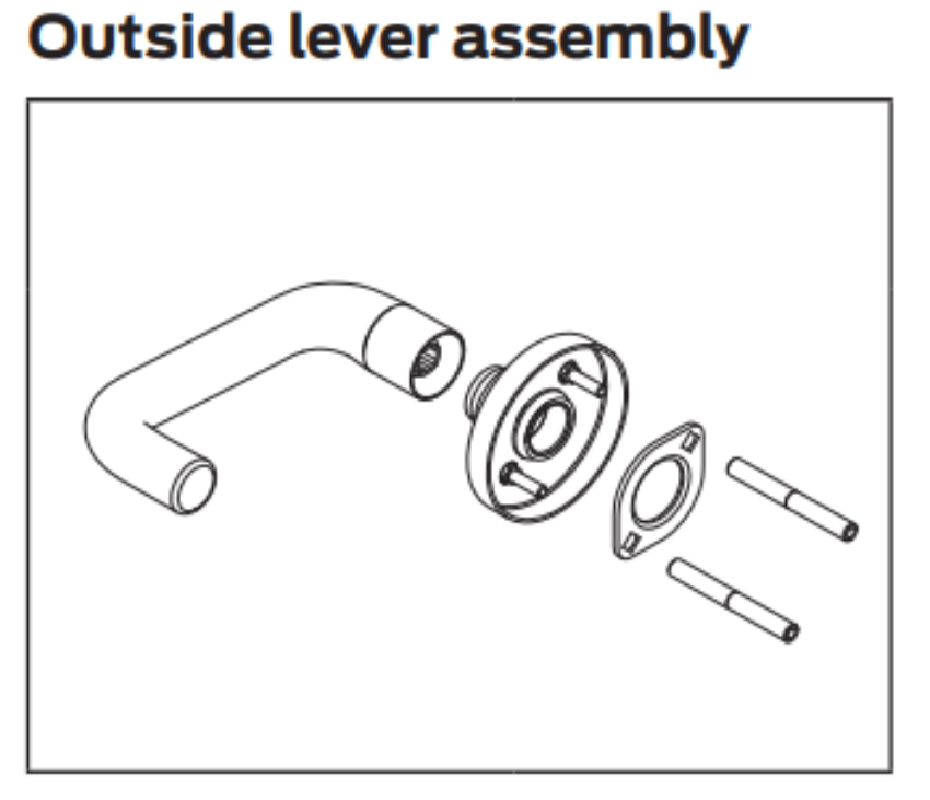 Picture of 09-506 M62 Outside Lever Assembly For L Series, M62 Lever