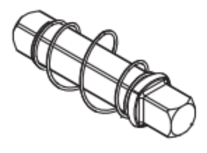 Picture of L283-060 Spindle and spring, For 1-3/8" – 1-7/8" doors