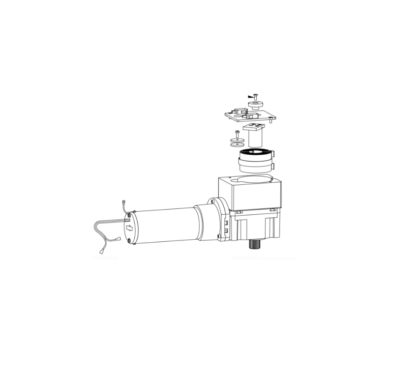 Picture of 104796-2 Motor/Gearbox, Left Hand, Pull, Clear Aluminum