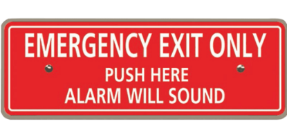 Picture of ECL-8220 Metal Bar Plate, Short, Photo-Luminescent, English, for ECL-230D Series Only