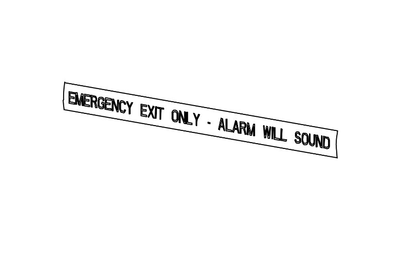 Picture of 103647-1 Emergency Exit Only Sign Red with White, English, Alarm Will Sound