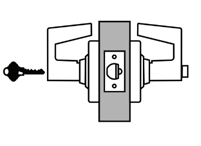 Picture of ND50 IND IS Entrance/Office Lock with Inside Indicator