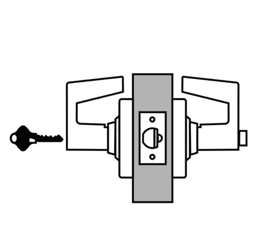 Picture of ND52 IND OS Keyed privacy lock with Outside Indicator