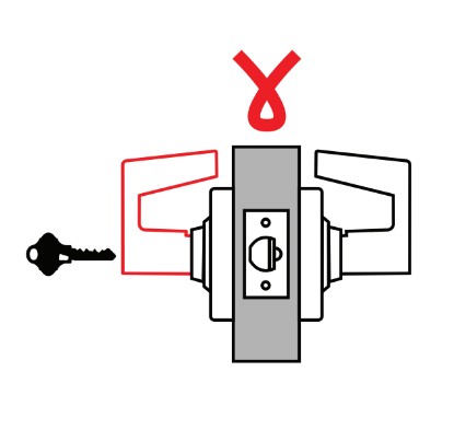 Picture of ND80EL Storeroom lock, electrically locked outside lever (fail safe)