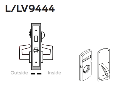 Picture of L9444 Privacy with deadbolt and coin turn outside