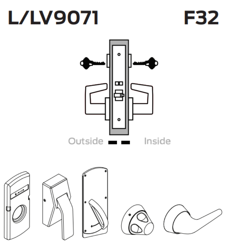 Picture of L9071 Classroom security lock, interior/exterior lockdown