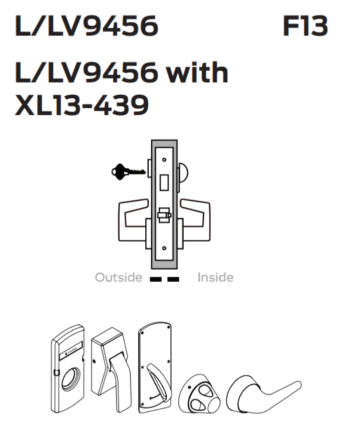 Picture of L9456 Corridor lock with deadbolt