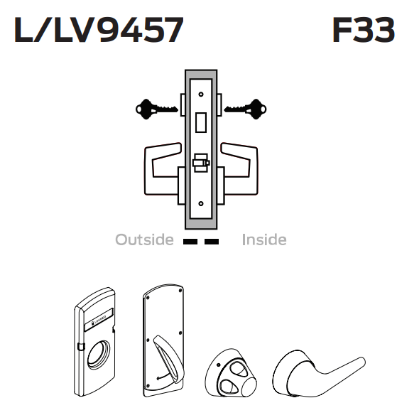 Picture of L9457 Classroom security lock with deadbolt