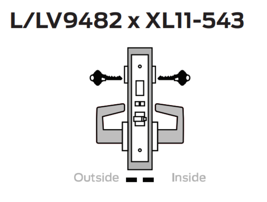 Picture of L9482 Institutional lock with deadbolt
