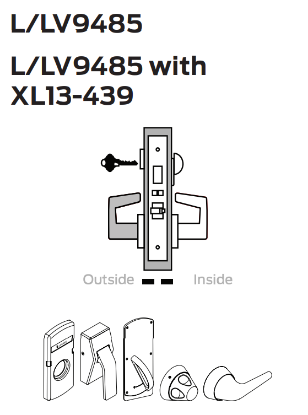 Picture of L9485 Faculty restroom/hotel lock with deadbolt
