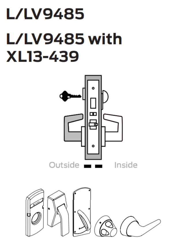 Picture of L9485 Faculty restroom/hotel lock with deadbolt