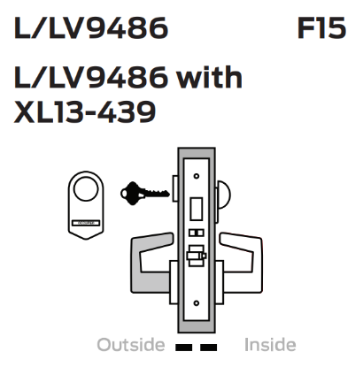 Picture of L9486 Faculty restroom/hotel lock with chevron indicator
