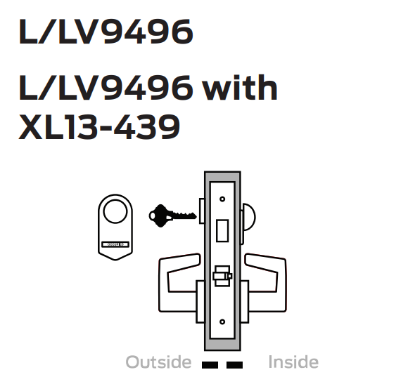 Picture of L9496 Corridor lock with chevron indicator