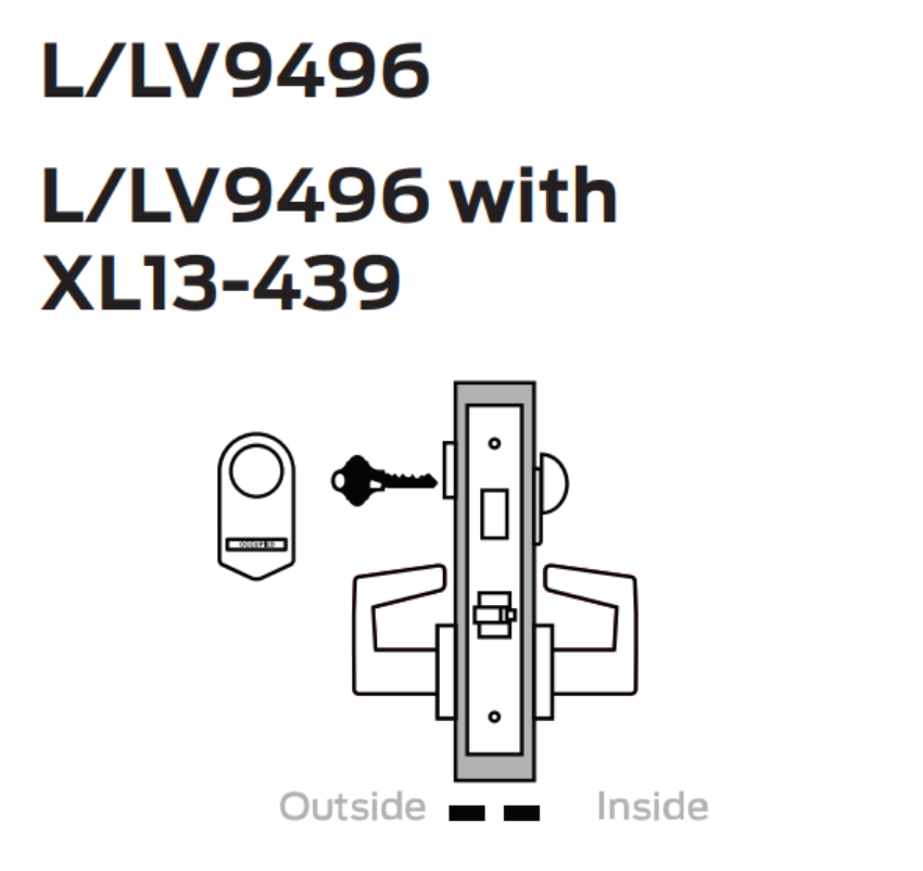 Picture of L9496 Corridor lock with chevron indicator