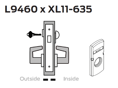 Picture of L9460 x XL11-635 Cylinder x thumbturn deadbolt with fixed levers