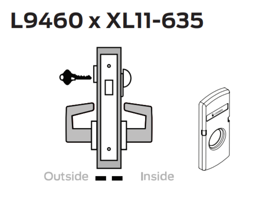 Picture of L9460 x XL11-635 Cylinder x thumbturn deadbolt with fixed levers