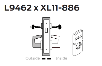 Picture of L9462 x XL11-886 Double cylinder lock with active inside lever