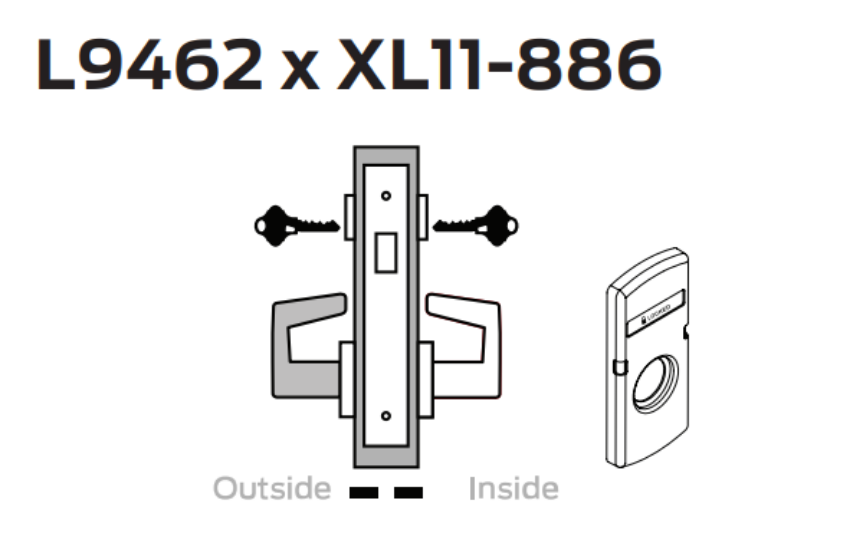 Picture of L9462 x XL11-886 Double cylinder lock with active inside lever