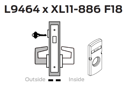Picture of L9464 x XL11-886 Single cylinder deadbolt with inside active lever