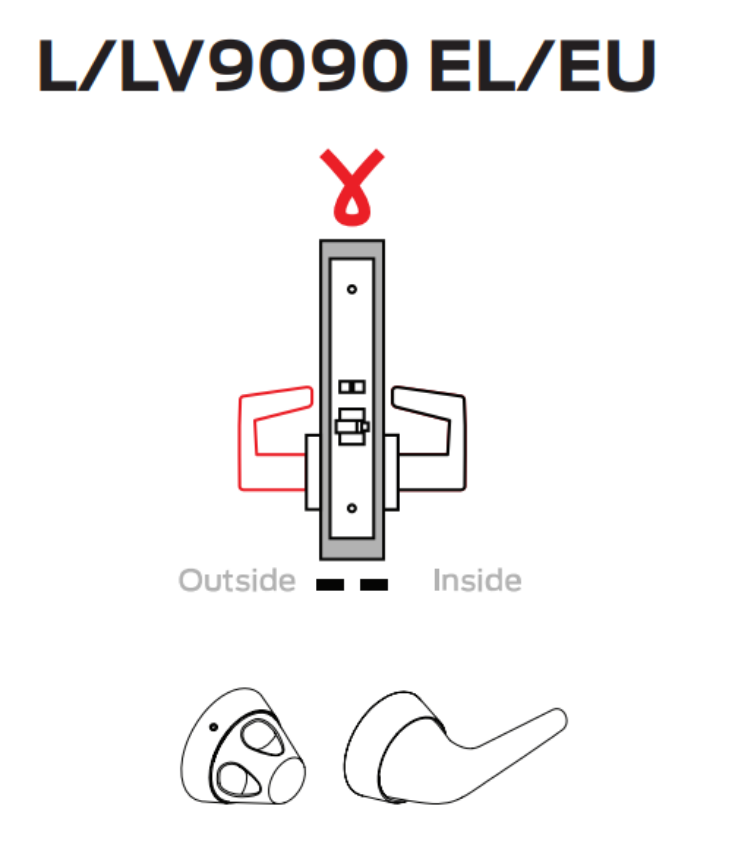 Picture of L9090 EL/EU Electrically locking /unlocking outside lever, no cylinder
