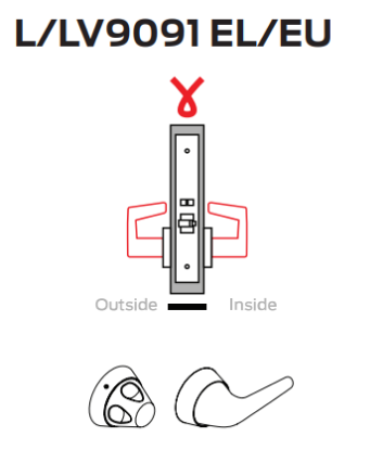 Picture of L9091 EL/EU Electrically locking/unlocking both levers, no cylinder