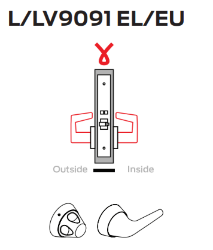 Picture of L9091 EL/EU Electrically locking/unlocking both levers, no cylinder