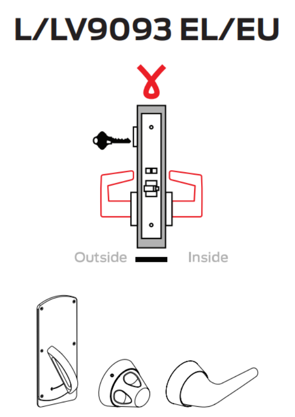 Picture of L9093 EL/EU Electrically locking/unlocking both levers, outside cylinder